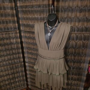 Dance & Marvel Olive Green Mini Dress